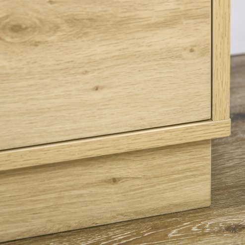 HOMCOM Bedroom Chest of Drawers, Boho Rattan Dresser with 4 Drawers, Storage Cabinet for Living Room, Hallway, Entryway, Natural Wood Finish