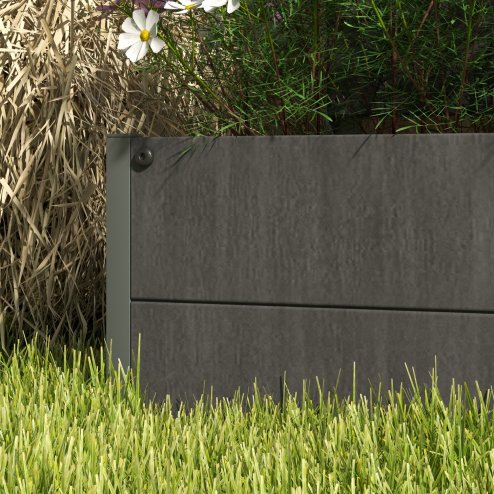 Outsunny Garden Planter with Trellis for Climbing Plants, Vines, Flowers, Freestanding Raised Bed for Garden, Outdoor, Patio, Planter Box with Drainage Gap, Dark Grey