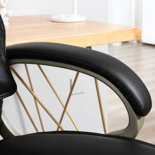 HOMCOM High Back Computer Office Chair Faux Leather Swivel Desk Chair with Adjustable Height Rocking Function