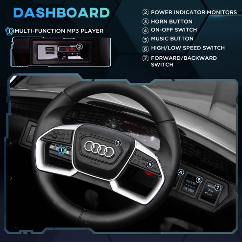 HOMCOM Audi E-tron Licensed 12V Kids