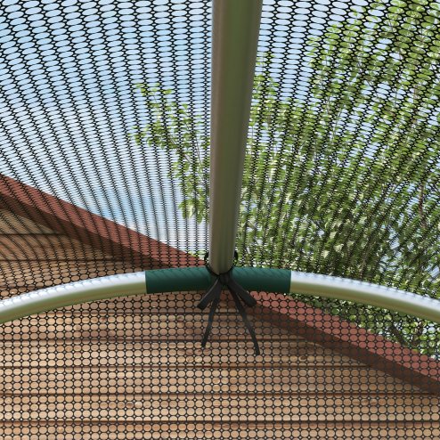 Outsunny Fruit Cage Bird Netting, Heavy Duty Fruit and Vegetable Protection Tent with Zipped Door, Anti Bird, Insects, Small Animals, 1.2 x 1.2 x 1.9m, Black