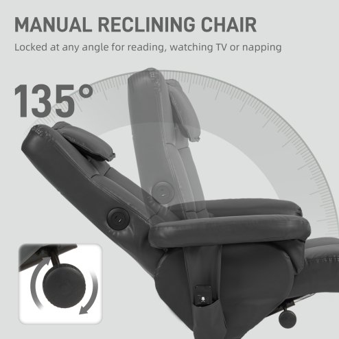 HOMCOM Massage Recliner Chair with Footstool, Upholstered Armchair with Adjustable Backrest, Remote Control, Hidden Storage and Charger for Living Room, Bedroom, Black