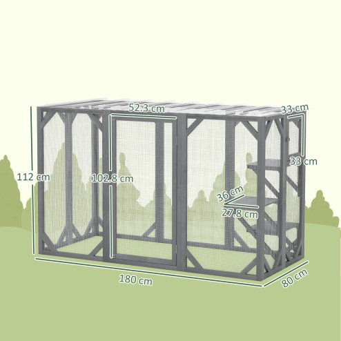 Pawhut Wooden Cat House 71