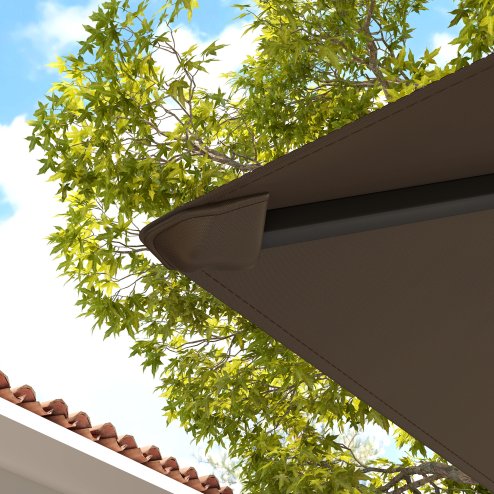 Outsunny 3 x 3(m) Gazebo Canopy Replacement Cover, Garden Gazebo Roof Replacement with Drain Holes, Water-resistant Plastic Coating, 370g/㎡, UPF30+, TOP COVER ONLY