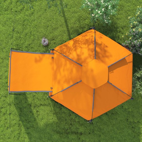 Outsunny Automatic Pop Up Camping Tent, Instant Setup 2-4 Man Tent with Mesh Windows, Waterproof & UV30+, Portable with Carry Bag for Fishing, Hiking, Backpacking, Orange