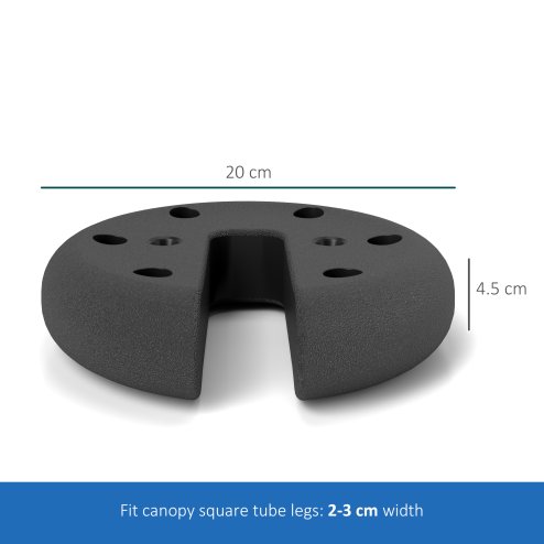 Outsunny Pop up Canopy Tent Weights Set of 4 PCs, Leg Weights for Marquee Party Tent Outdoor Canopy 8.8KG