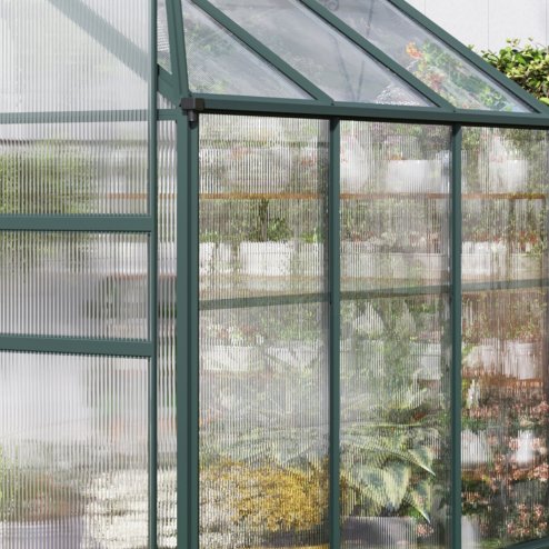Outsunny 14 Pieces Polycarbonate Sheets, 121 x 61 x 0.4cm Twin-Wall Plastic Roofing Sheets, 10m? Replacement Greenhouse Panels, Waterproof and UV Protection, Clear