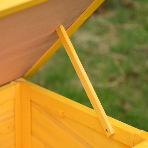 Pawhut Garden Wooden Cat House Outdoor Pet Play Home Waterproof Roof Kitty Shelter Kennel w/ith Door & Window