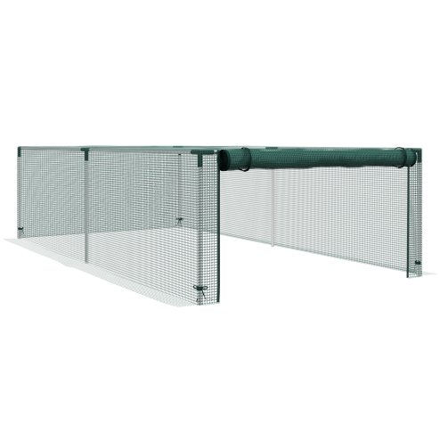 Outsunny 8' x 4' Crop Cage, Plant Protection Tent with Galvanised Steel Frame and Zipped Door, Fruit Cage Netting Cover for Garden and Outdoors Green