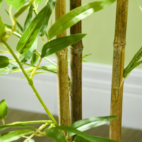 HOMCOM Decorative Artificial Plants Bamboo in Pot Fake Plants for Home Indoor Decor,120 cm