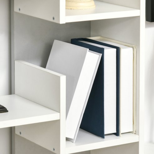 HOMCOM 6-Tier Bookshelf, Modern Bookcase with 11 Open Shelves, Freestanding Decorative Storage Shelving for Home Office and Study, White