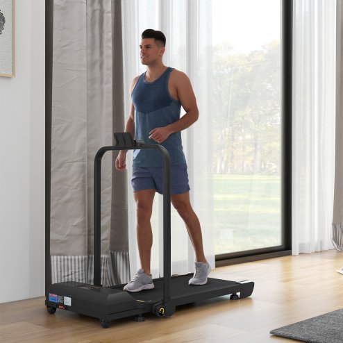 HOMCOM Walking Pad Treadmill, 2.5HP Folding Treadmill, Portable Under Desk Treadmill, Running Jogging Walking Machine, 1-10KM/H, with Remote Control and LED Display