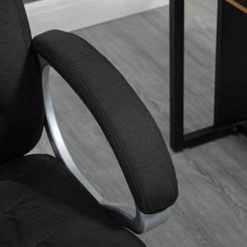 HOMCOM Office Chair Computer Chair Executive Office Chair with Height Adjustable, Comfortable Desk Chair for Home Office Fabric Black