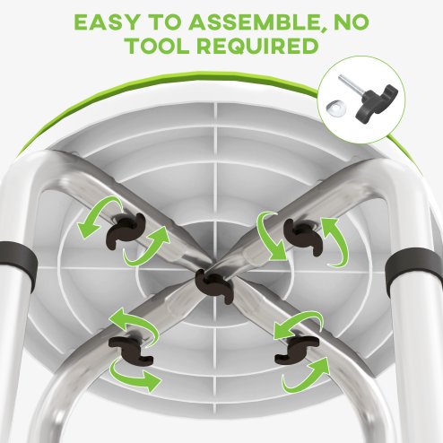HOMCOM 360 Swivel Seat Bath Shower Stool, Adjustable Height Shower Chair with Aluminium Frame Non-Slip Feet Chair Safe Support Home Assistance