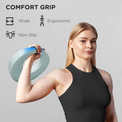 SPORTNOW 6kg Kettlebell, Soft Kettle Bell with Wide Handle for Home Gym, Weight Lifting, Strength Training, Light Grey