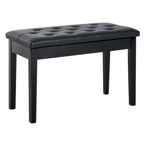 HOMCOM Faux Leather Piano Stool Makeup Stool Bench Dressing Table Seat with Storage 76x36x50cm