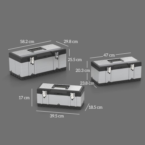 HOMCOM 3 Pieces Tool Box Set, 23