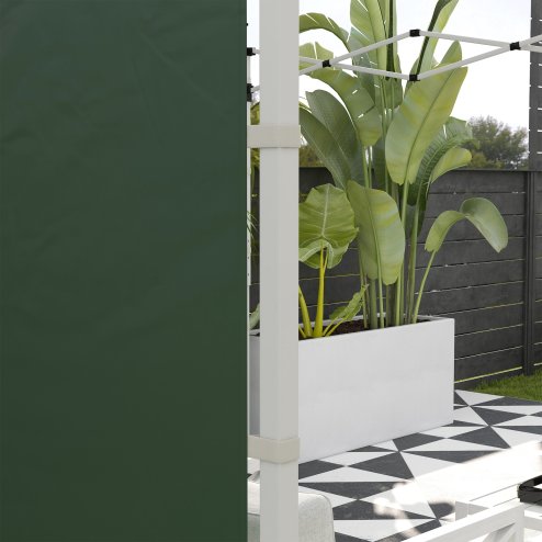 Outsunny Gazebo Side Panels with Windows and Doors, for 3x3(m) or 3x6m Pop Up Gazebo, 2 Pack Sides Replacement, Green