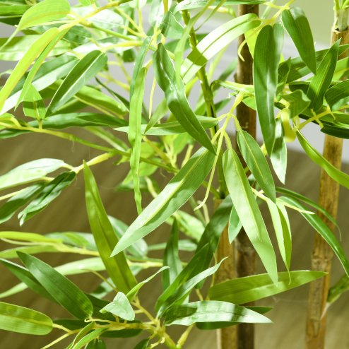 HOMCOM Decorative Artificial Plants Bamboo in Pot Fake Plants for Home Indoor Decor,120 cm