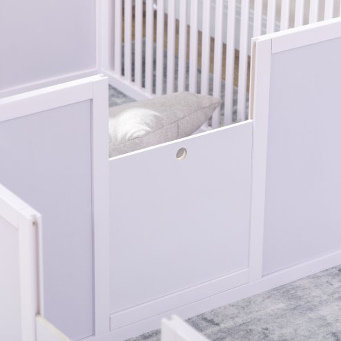 PawHut Whelping Box for Dogs, 2m x 1m Whelping Pen for Indoors, Pet Playpen with Three Doors, Two-Room Design