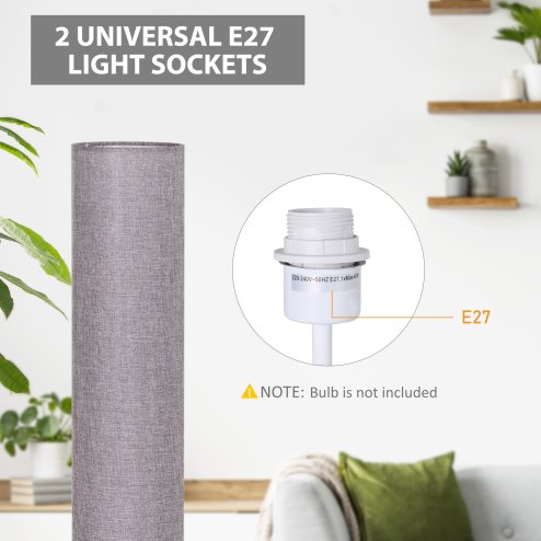 HOMCOM Floor Lamp for Living Room, 47