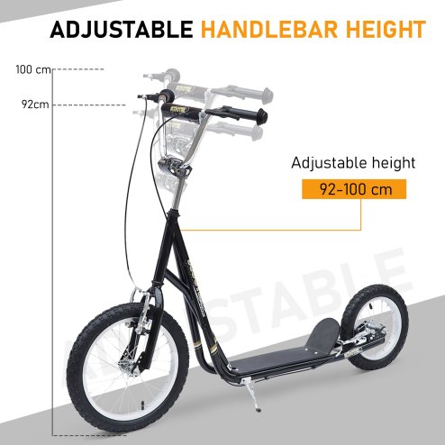 HOMCOM Kids Scooter, Teen Kick Scooter with Rubber Wheels, 16