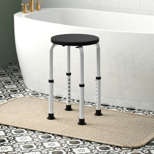 HOMCOM Bath Chair Shower Seat Safety Bathroom Elderly Aids Adjustable Positions
