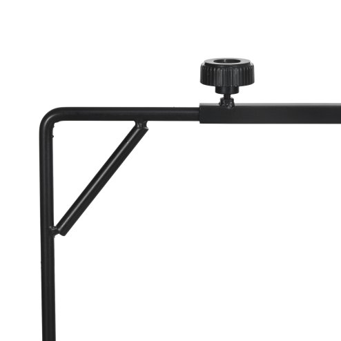 PawHut Reptile Lamp Stand, Adjustable Height and Width Heat Lamp for Reptile Amphibian Terrariums, Light Stand with Hook Hanging Steel Base, 86-129Hcm, 42-50Wcm - Black