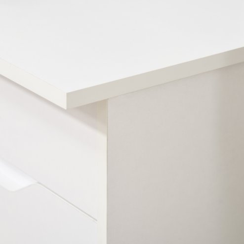 HOMCOM Computer Desk with Drawers, High Gloss Home Office Desk with Storage Cabinet, Study Workstation, 120 x 60cm