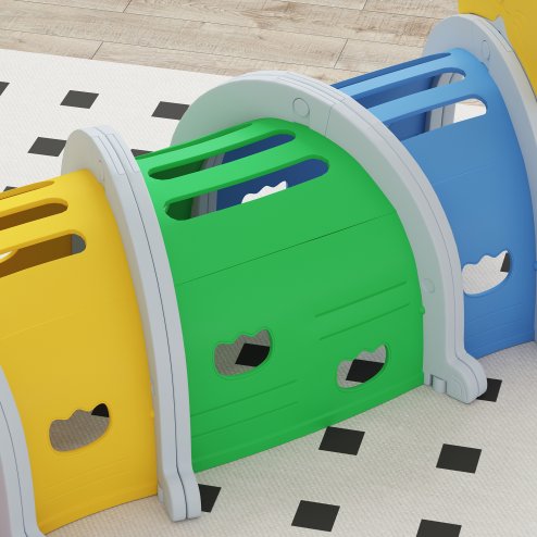 AIYAPLAY Kids Tunnel, Play Tunnel for Kids 3-6 Years, with Lion Design, for Indoor, Outdoor, Multicoloured