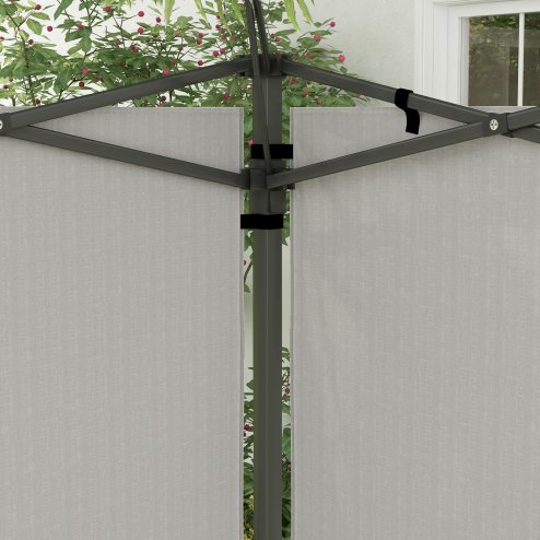 Outsunny Gazebo Side Panels with Window for 3x3(m) or 3x6m Gazebo Canopy, 2 Pack Sides Replacement, White
