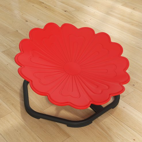 AIYAPLAY Kids Spinning Chair for Autism, Sensory Swivel Chair for ADHD Children, Flower Shaped Sit and Spin Wobble Chair with Metal Base & Non-Slip, Sensory Balance Toy for 3-8 Years Old, Red