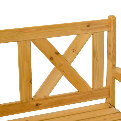 Outsunny Wood Garden Bench 2 Seater Storage Chest Patio Seating Chair with High Back and Armrest, Yellow