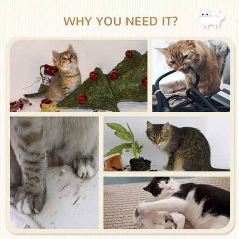 PawHut 4Pcs Wall Mounted Cat Shelves, with Hammock, Perches, Ladder, Scratching Post, Cat Wall Furniture for Large Cats, Grey