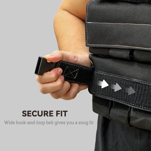 SPORTNOW 15KG Adjustable Weighted Vest, Weight Vest with 15 Metal Weights, Adjustable Straps and Reflective Strips, for Men and Women Running Cardio Exercise Strength Training