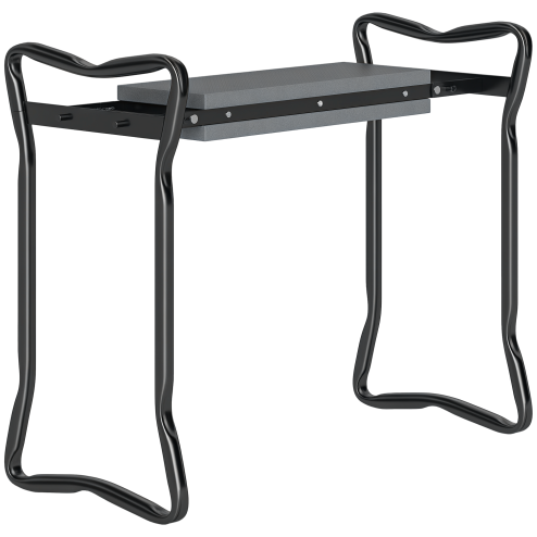 Outsunny 2 in 1 Garden Kneeler Seat, Kneeling Pad Support Bench, Foldable Knee Protector, Grey