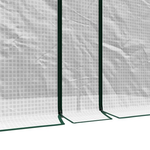 Outsunny Walk-In Greenhouse with Zipped Roll Up Doors, Small Tomato Greenhouse with Plastic Cover and Arched Top for Flowers, Vegetables and Herbs, 200 x 100 x 178cm, White
