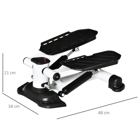 HOMCOM Portable Mini Stepper, Steppers for Exercise Workout with LCD Display Monitor, Anti-skid Foot Pedals for Home Gym Office, Black