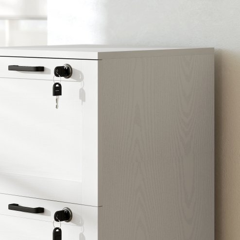 HOMCOM 3-Drawer Filing Cabinet, Lockable File Cabinet for A4, Letter, Office Storage Drawers with Lock for Home Office, 40 x 40 x 101 cm, White