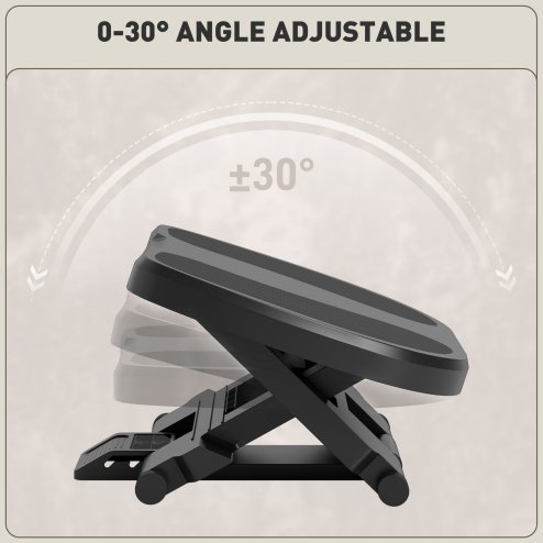HOMCOM Footrest Adjustable Height & Angle 0-30 Degree for Better Posture at Office Grey
