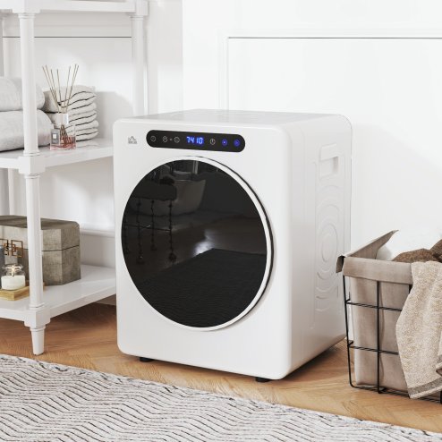 HOMCOM 4kg Vented Tumble Dryer, 1000W Compact Freestanding Front Tumble Dryer with Stainless Steel Tub, Timer, 6 Heat Settings, Small Portable Clothes Drying Machine, White