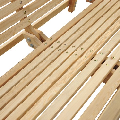 Outsunny 2 Seater Garden Swing Seat, Wooden Swing Chair Bench with Cup Holders for Outdoor Porch Patio, Natural