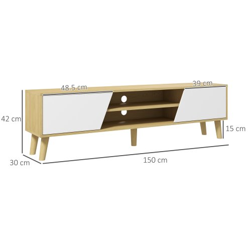 HOMCOM TV Stand Cabinet, TV Unit for TVs up to 65