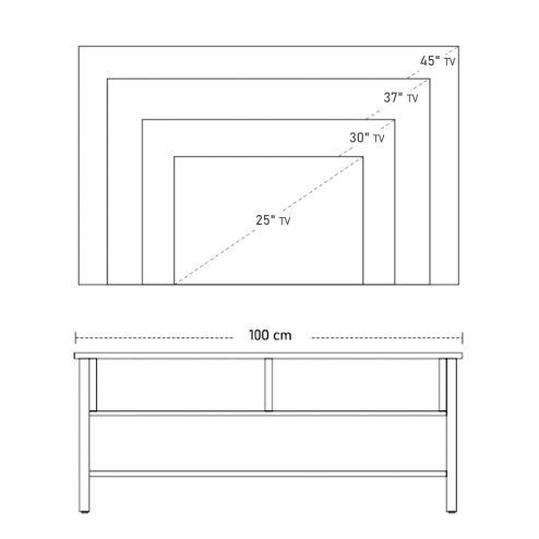 HOMCOM TV Stand Cabinet, Industrial TV Unit for TVs up to 45