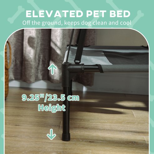 PawHut Raised Dog Bed Waterproof Elevated Pet Cot with Breathable Mesh UV Protection Canopy , for XL Dogs, 122 x 92 x 108cm