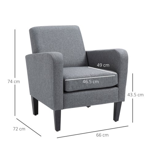 HOMCOM Modern Wingback Living Room Chair, Upholstered PU Leather Accent Armchair,  Single Sofa Chair with Lounge Seat and Wood Legs for Bedroom/Office/Reading Spaces