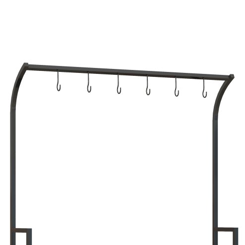 Outsunny Tall Plant Stand with Hanging Hooks, 3 Tiered Plant Rack Ladder Shelf for Indoor Outdoor Porch Balcony Living Room Bedroom, Black