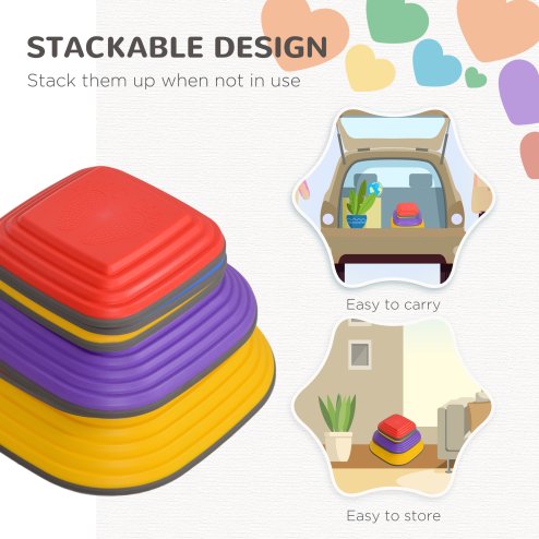 AIYAPLAY Balance Stepping Stones for Kids, 6-Piece Non-Slip Stackable River Stones, Obstacle Courses for Balance and Motor Skills, Indoor Outdoor Sensory Toy Gift for Ages 3-8 Years