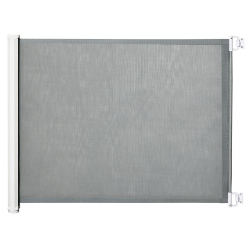 PawHut Retractable Stair Gate for Dogs, Pet Mesh Safety Gate Extends up to 115cm for Doorways Indoor- Grey