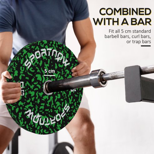 SPORTNOW Olympic Weight Plates Set, Solid Rubber Bumper Plates Weights Discs with 2